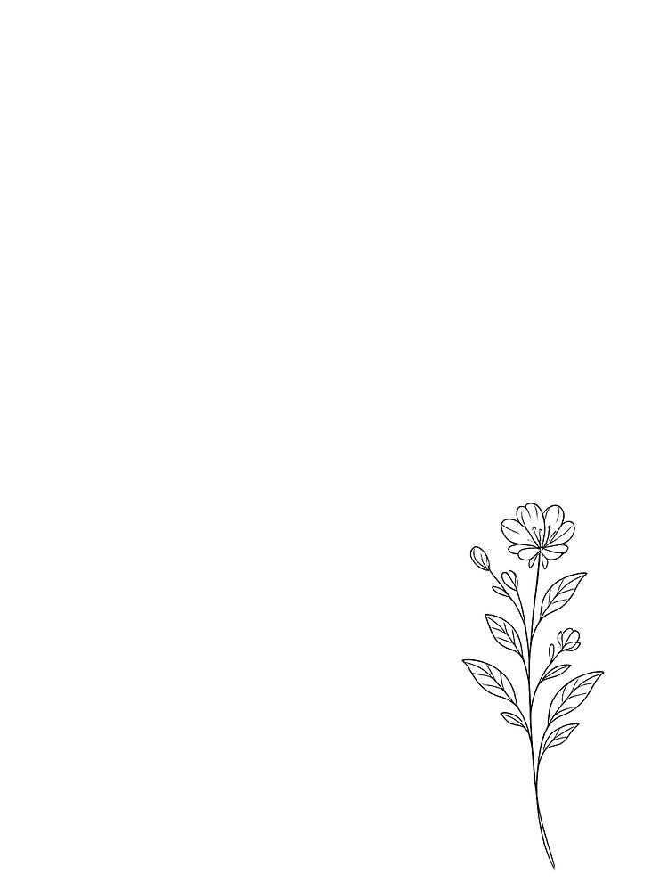 Minimal Botanical Line Art Wildflower Illustration by Melody Printable T-Shirts, Hoodie, Sweatshirt (Image 2)