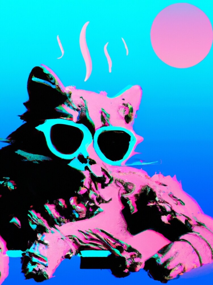 vaporwave cat by Lit_Creation ⭐️⭐️⭐️⭐️⭐️ T-Shirts, Hoodie, Sweatshirt | BlankRebels.com (Image 2)