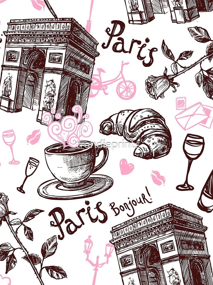 Coffee Lover in Paris – I Love Coffee, Cup of Coffee, Coffee Drinks, Coffee Art, Coffee Lover Gift by trendieprints