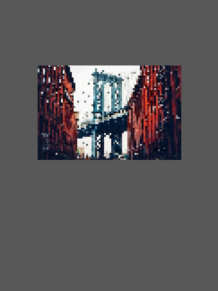 Pixelated View of Manhattan Bridge by Potato Quality Prints