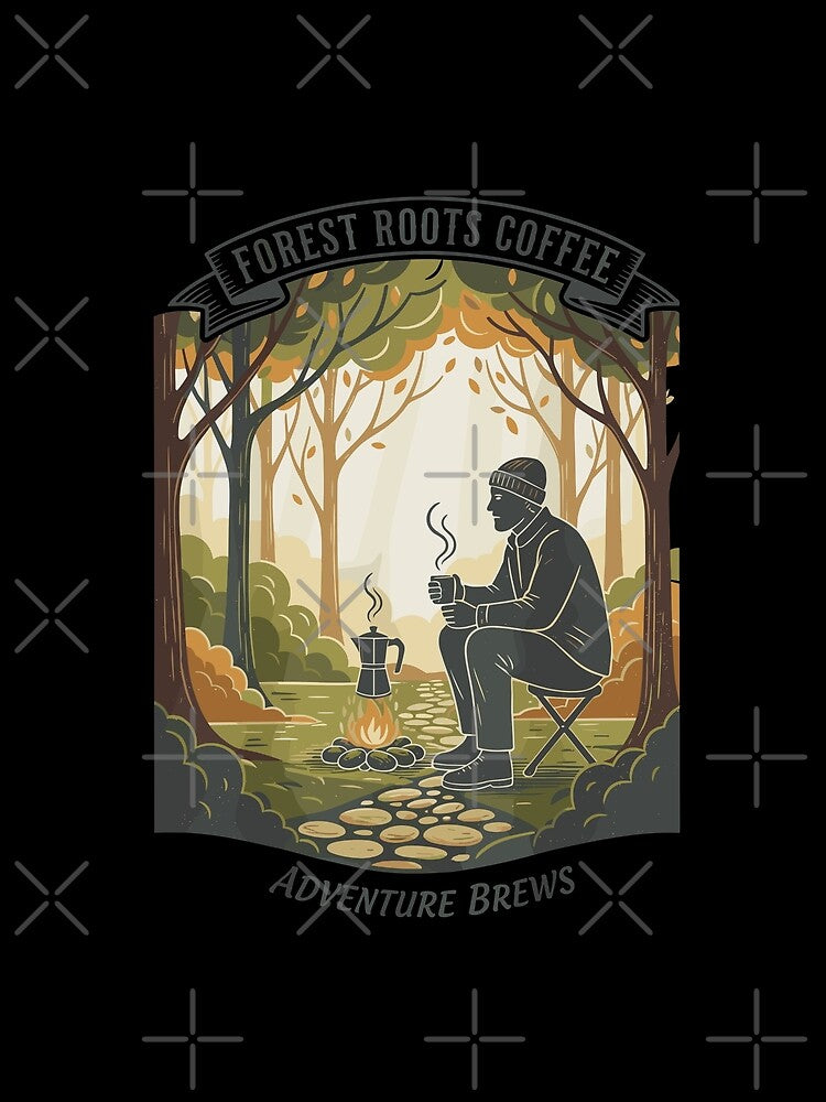 Forest Roots Coffee – Adventure Brews Vintage Badge Illustration by Evaevonechi T-Shirts, Hoodie, Sweatshirt (Image 2)