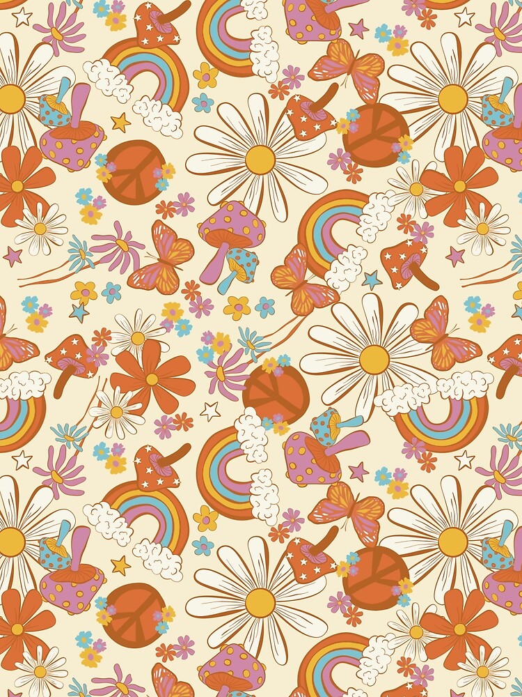 Hippie mushroom love and peace by Erie-Cole T-Shirts, Hoodie, Sweatshirt | BlankRebels.com (Image 2)