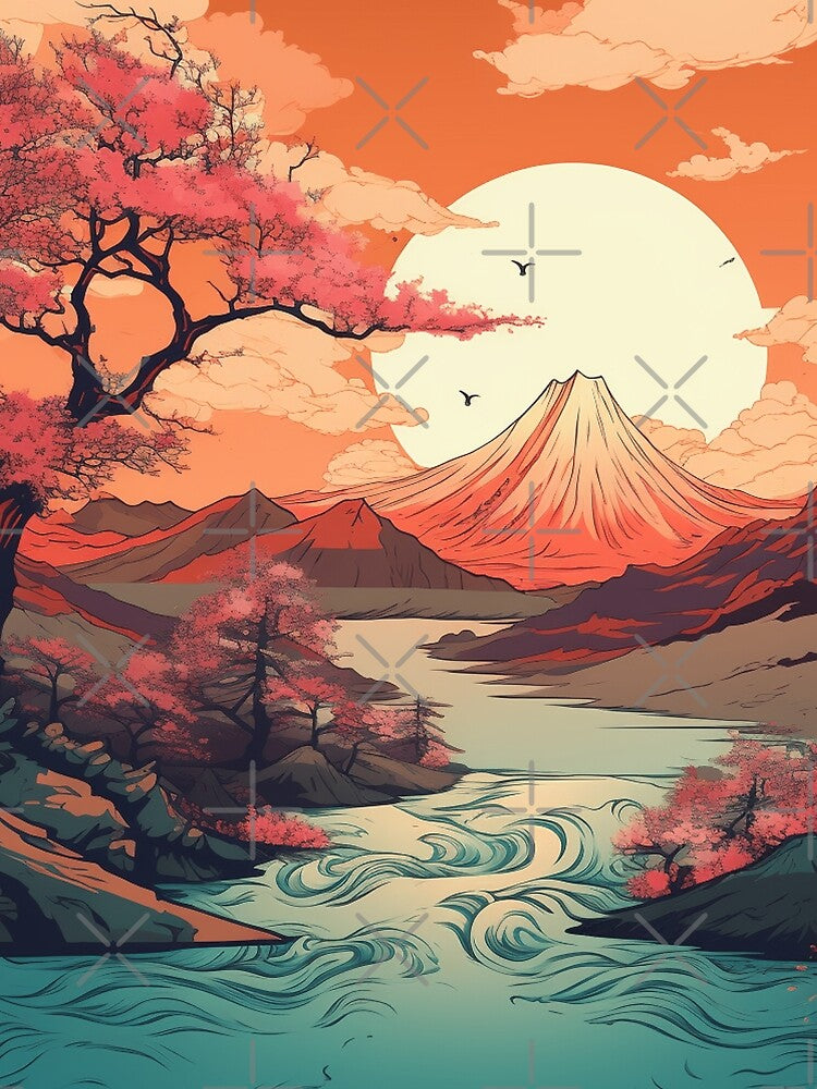 A Japanese Art Style Landscape Design by Sketch-Shack T-Shirts, Hoodie, Sweatshirt | BlankRebels.com (Image 2)