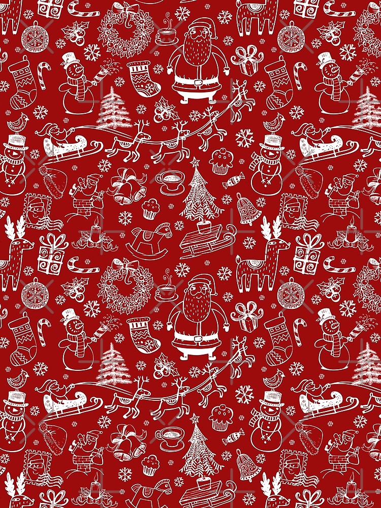 Red and White Christmas wallpaper by Eunoia-ikigai T-Shirts, Hoodie, Sweatshirt | BlankRebels.com (Image 2)