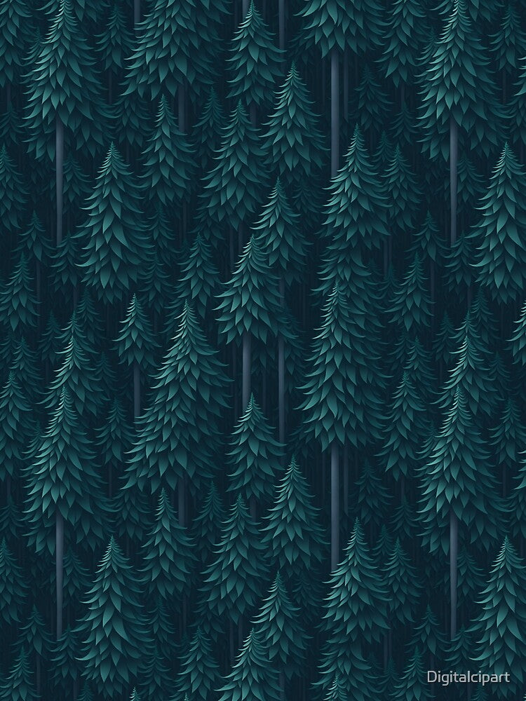 Anime style dark green forest pattern in night by Digitalcipart T-Shirts, Hoodie, Sweatshirt | BlankRebels.com (Image 2)