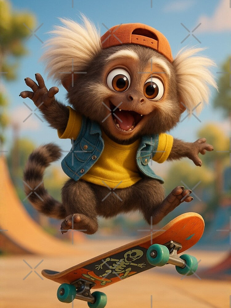 Skater Marmoset Monkey by Sillytoe T-Shirts, Hoodie, Sweatshirt | BlankRebels.com (Image 2)