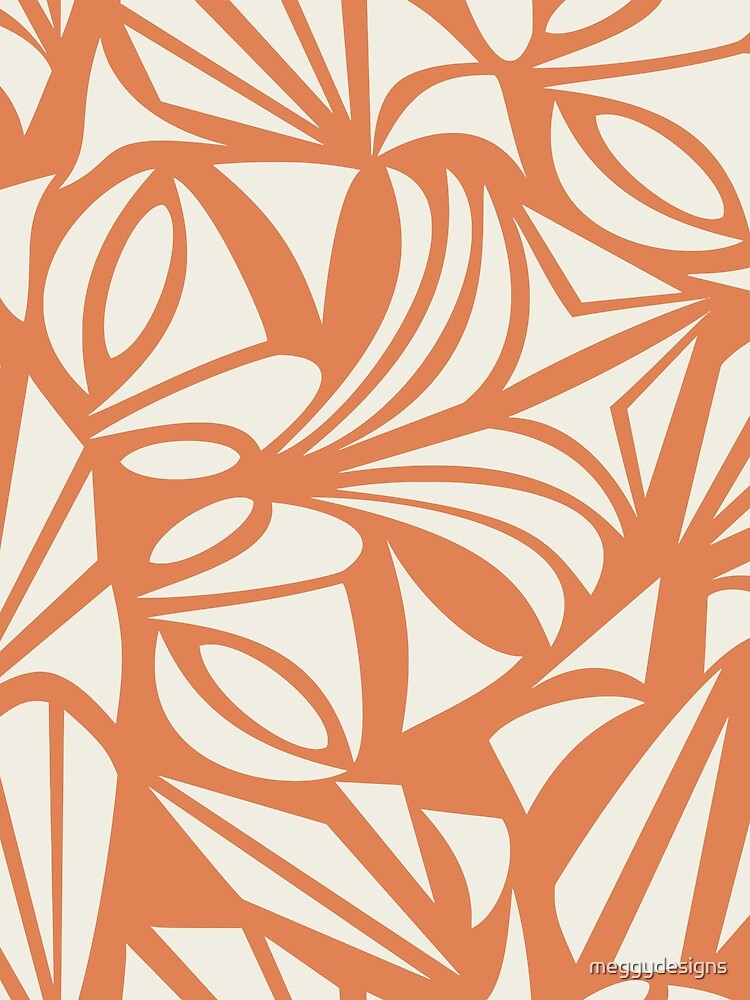 Boho, Geometric, Hawaii Art, Palms Print, Orange and Cream by meggydesigns T-Shirts, Hoodie, Sweatshirt (Image 2)
