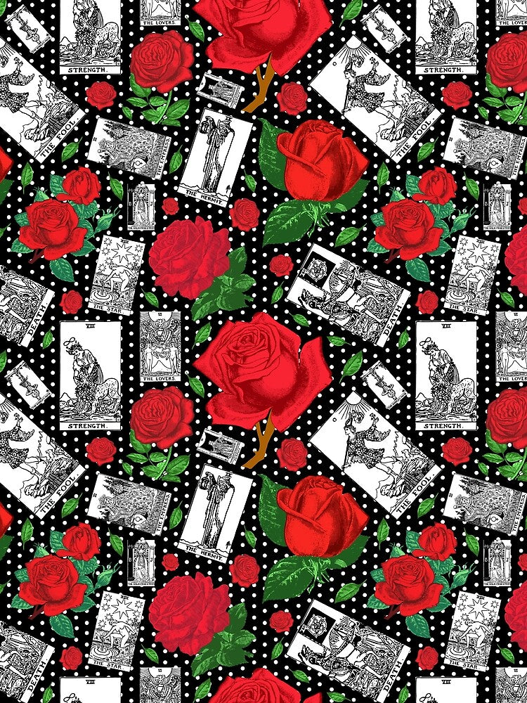 Red Roses and Tarot Cards - A Major Arcana Print by Annalee Beer T-Shirts, Hoodie, Sweatshirt | BlankRebels.com (Image 2)