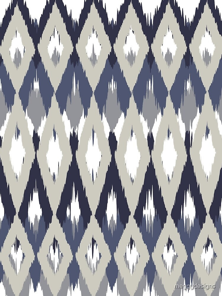 Boho, Ikat Pattern, Gray, Indigo, Navy, Blue by meggydesigns T-Shirts, Hoodie, Sweatshirt | BlankRebels.com (Image 2)