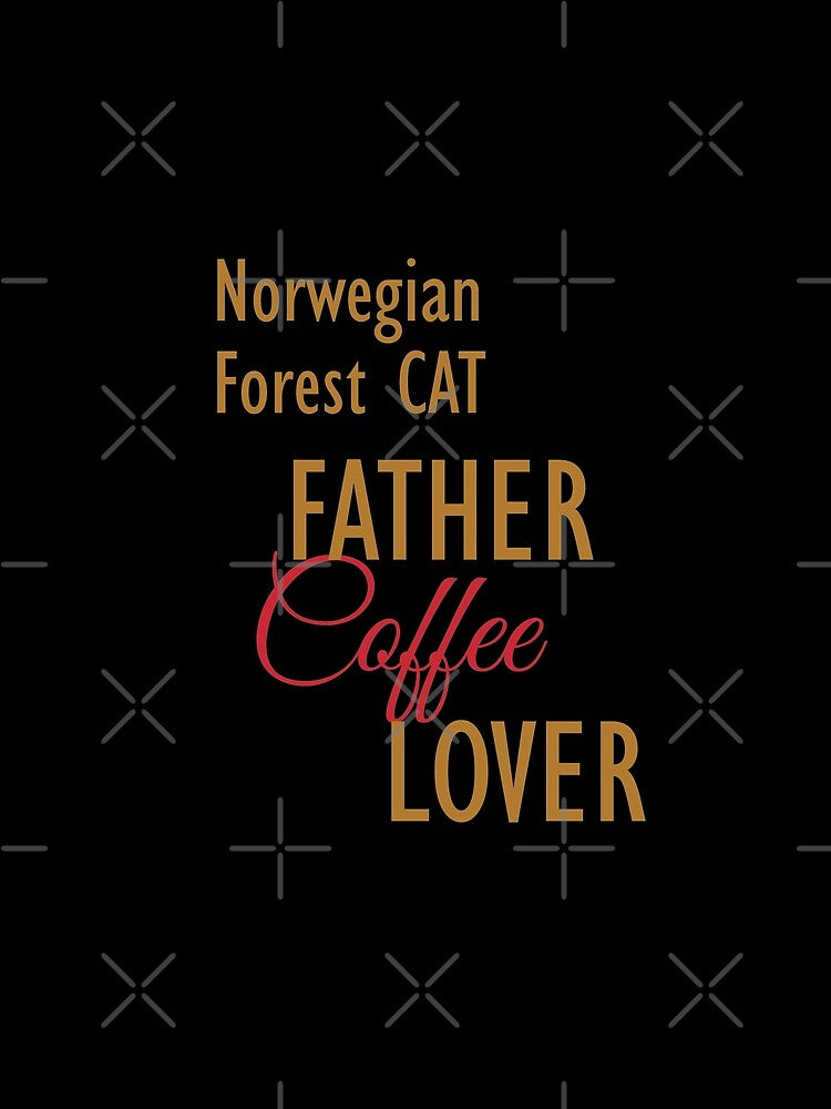 Norwegian Forest CAT Father Coffee Lover. The perfect clothes and stickers for cat and coffee lovers by amrmab... (Image 2)