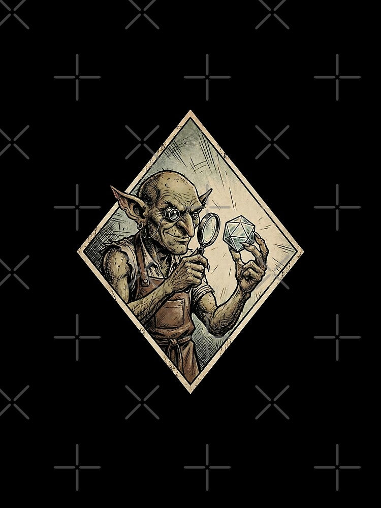Vintage Style Goblin Jeweler Inspecting Die Graphic by Fenay Designs T-Shirts, Hoodie, Sweatshirt | BlankRebels.com (Image 2)