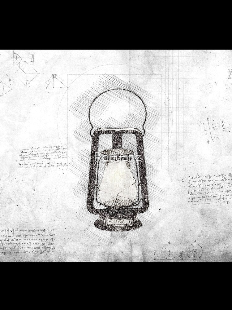 Da Vinci Sketch Art Lantern - Grunge by Rayyanz T-Shirts, Hoodie, Sweatshirt | BlankRebels.com (Image 2)