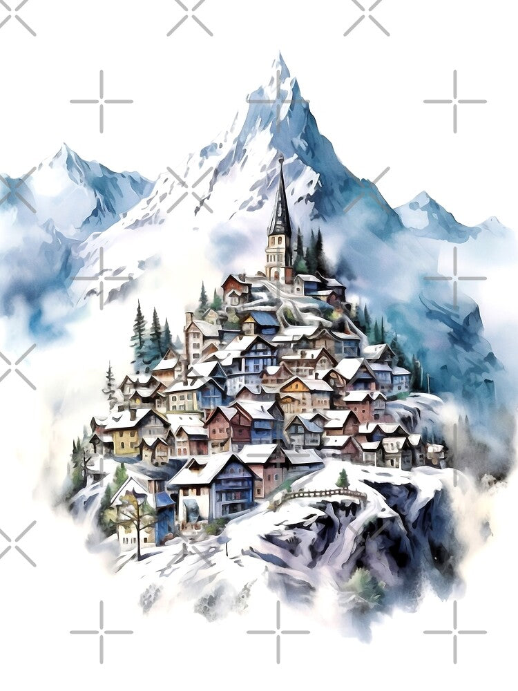 Snow-Capped Mountain Clipart, Alpine Majesty, Winter Wonderland, Majestic Peaks, Snowy Summit, Mountain Bliss,... (Image 2)