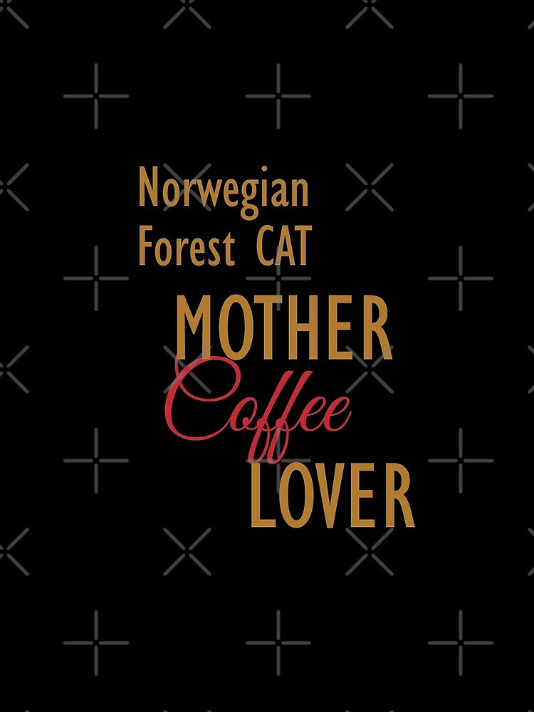 Norwegian Forest CAT Mother Coffee Lover. The perfect clothes and stickers for cat and coffee lovers by amrmab... (Image 2)