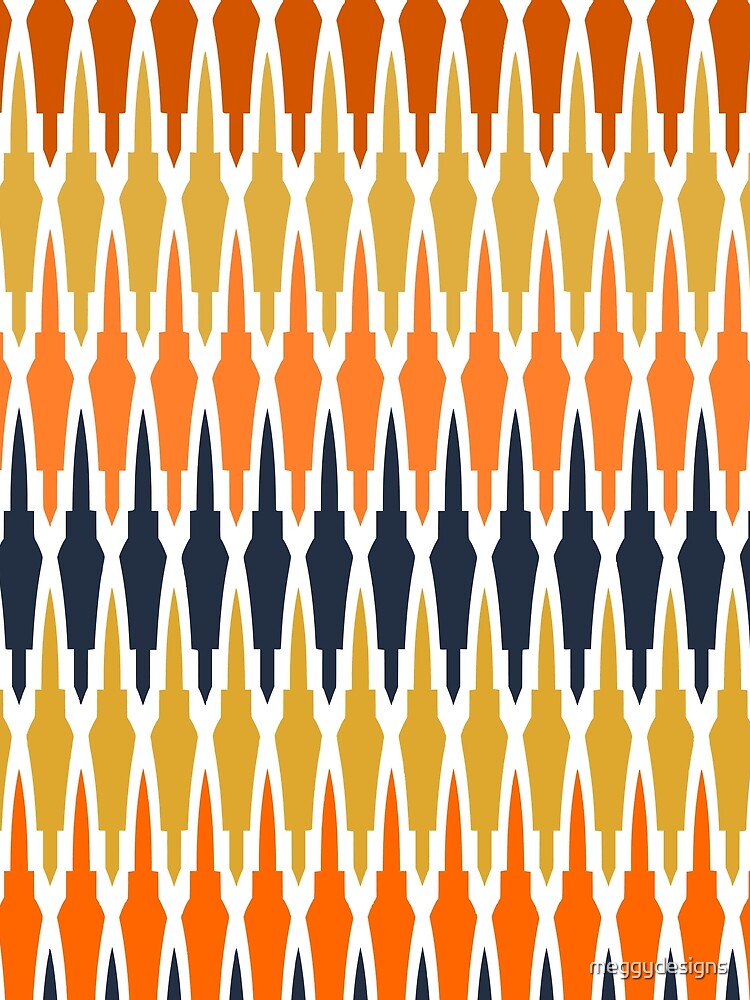 Boho, Southwest Decor, Orange, Indigo, Navy Blue, Orange by meggydesigns T-Shirts, Hoodie, Sweatshirt (Image 2)