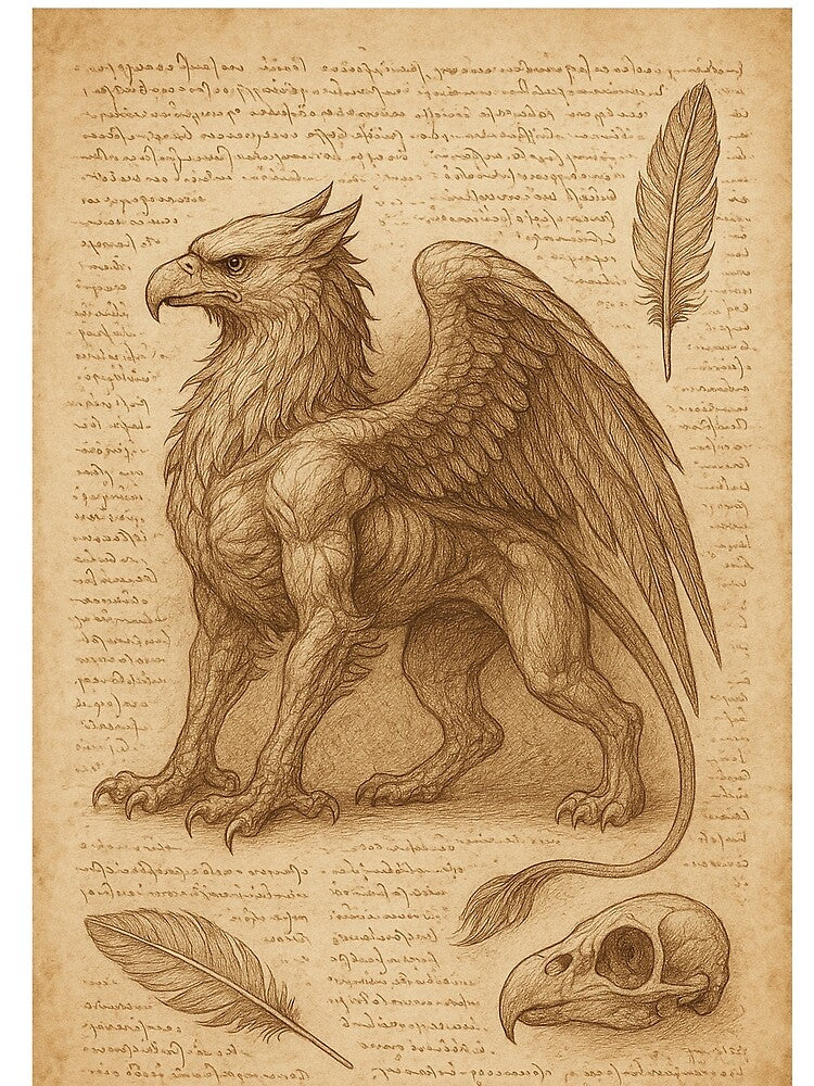 Griffin Anatomy Sketch – Da Vinci Style Notebook Page by ArahirPrints T-Shirts, Hoodie, Sweatshirt (Image 2)