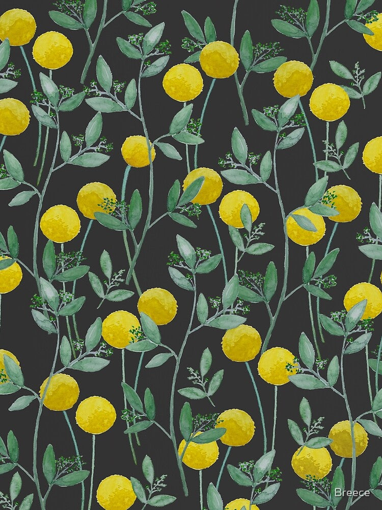Spring and Summer time botanicals Billy Bob's and Eucalyptus with Charcoal Background by Breece T-Shirts,... (Image 2)