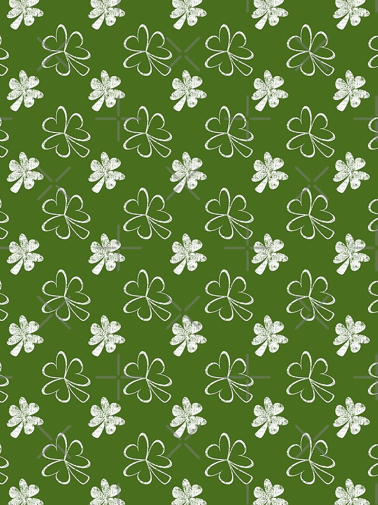 White and Green Clover Pattern St Patrick's Day by ILLYL Creatives T-Shirts, Hoodie, Sweatshirt | BlankRebels.com (Image 2)