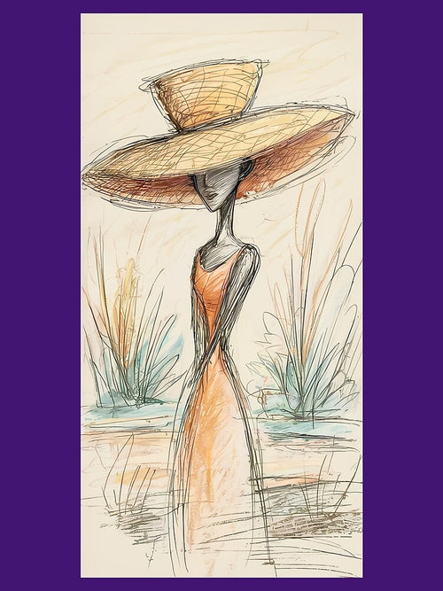 **Elegant Woman Wide Brim Hat Sketch By Merch, Limited Edition by MADISYNDONALD T-Shirts, Hoodie, Sweatshirt (Image 2)
