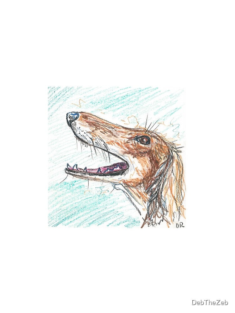 Saluki oil pastel drawing sketch by DebTheZeb T-Shirts, Hoodie, Sweatshirt | BlankRebels.com (Image 2)