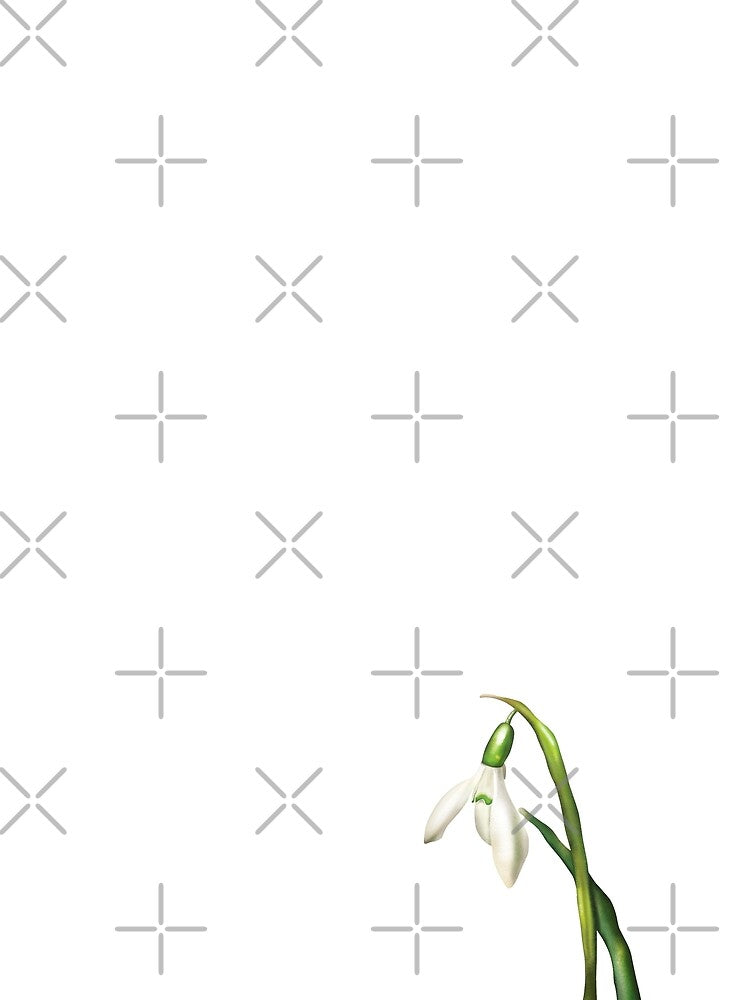 Snowdrop drawing - flower illustration - purity - white flower by Marinicks T-Shirts, Hoodie, Sweatshirt (Image 2)
