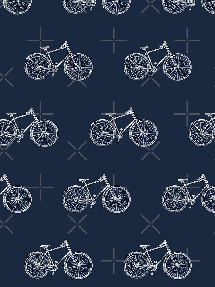 vintage bike pattern dark academia in navy and cream by neopop T-Shirts, Hoodie, Sweatshirt | BlankRebels.com (Image 2)
