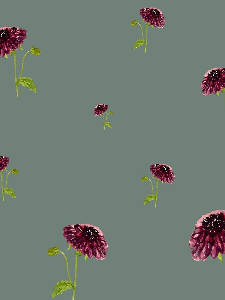 Dahlia red seamless cute pattern a watercolor mint by Yana Mustafina | Boho Soulful Designs T-Shirts, Hoodie,... (Image 2)