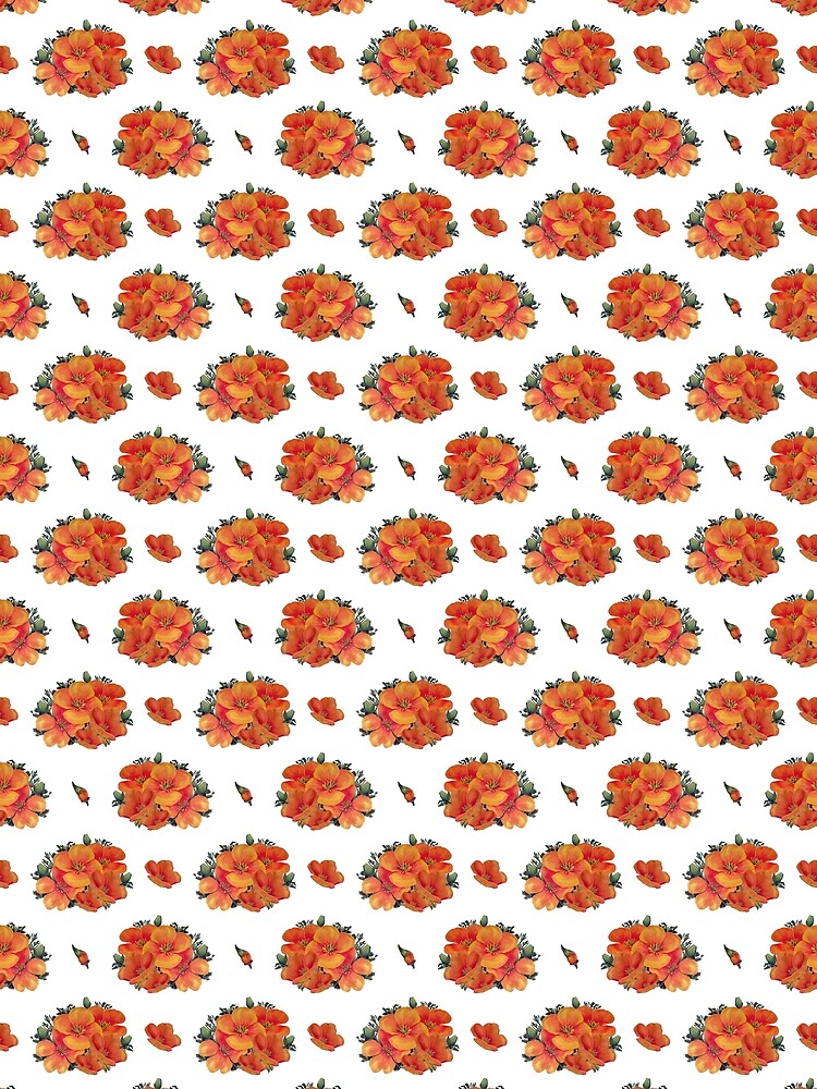 Orange vintage poppies on white by LittleBettyMakes T-Shirts, Hoodie, Sweatshirt | BlankRebels.com (Image 2)