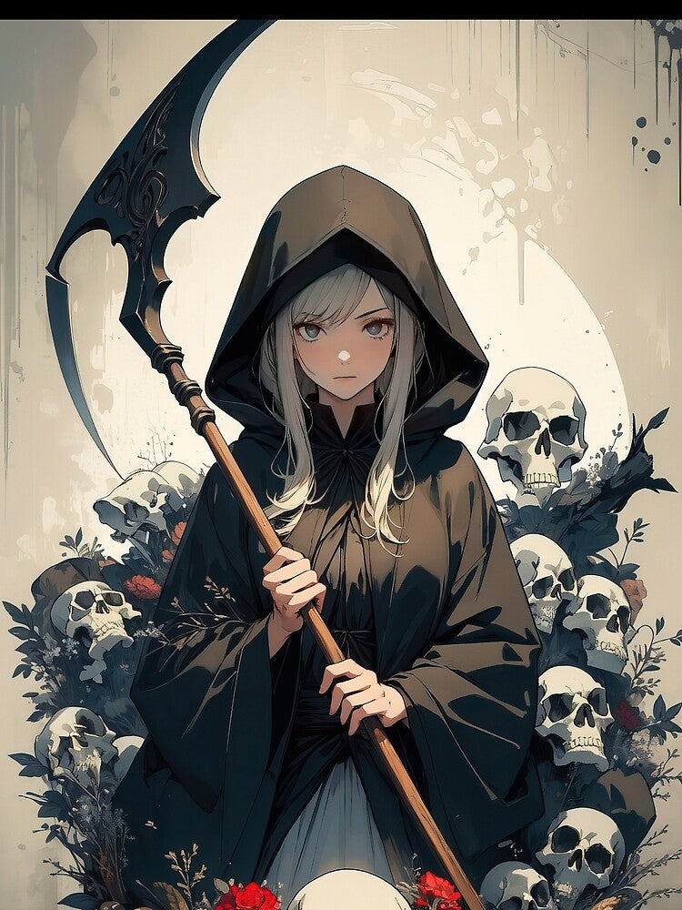 Manga female grim reaper portrait design by TheArtistOf2022 T-Shirts, Hoodie, Sweatshirt | BlankRebels.com (Image 2)