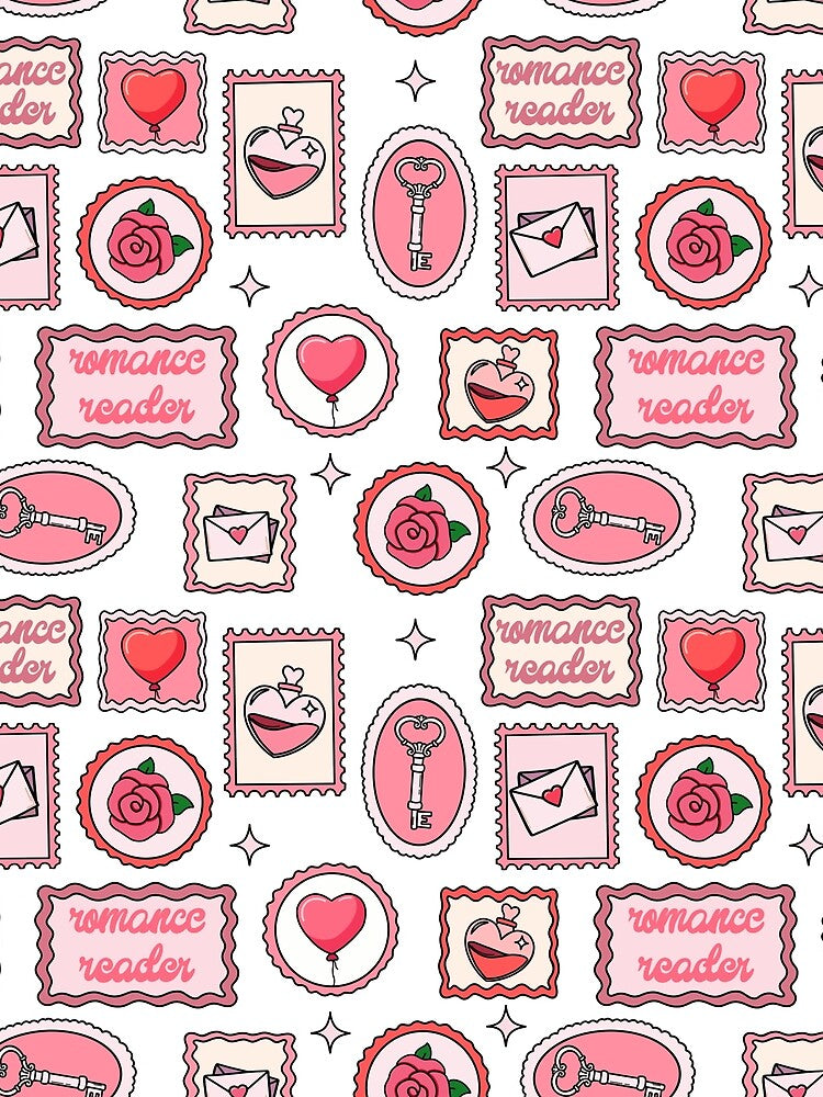 Romance reader stamp pattern by Stick-erTwist T-Shirts, Hoodie, Sweatshirt | BlankRebels.com (Image 2)