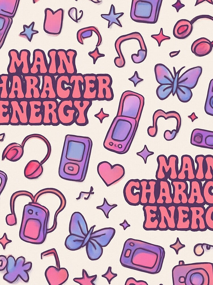Main Character Energy Repeating Pattern Y2K Aesthetic Design by Designeerguy T-Shirts, Hoodie, Sweatshirt (Image 2)