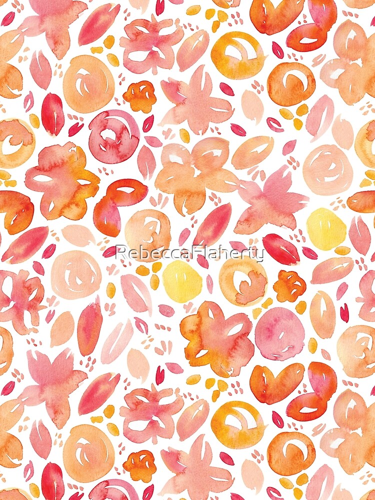 Floral Pattern #5 | Original Orange Colours by RebeccaFlaherty T-Shirts, Hoodie, Sweatshirt | BlankRebels.com (Image 2)