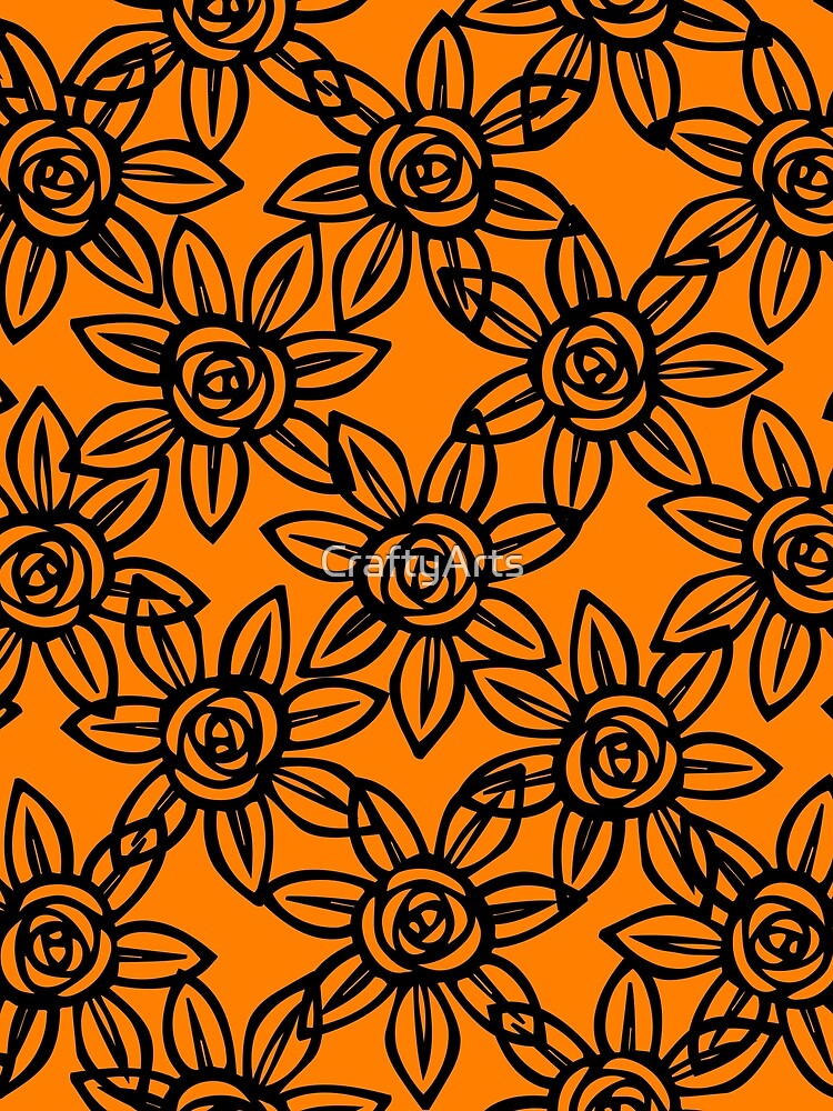 Orange doodle flower pattern by Carrie_Anne_Designs T-Shirts, Hoodie, Sweatshirt | BlankRebels.com (Image 2)