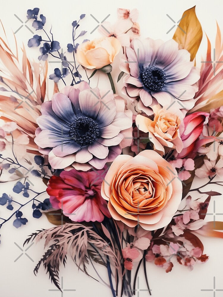 Watercolor Boho Flowers Design by StudioRedKoala