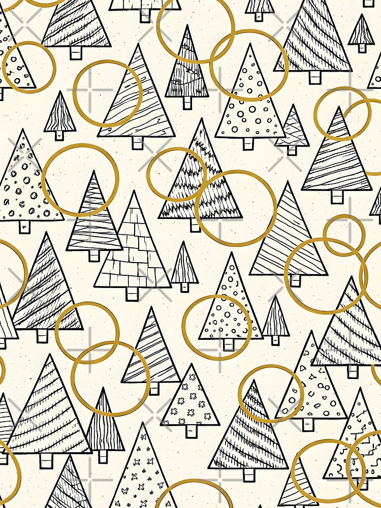 Golden Rings & Sketchy Christmas Trees Pattern by blankTeeShirt T-Shirts, Hoodie, Sweatshirt | BlankRebels.com (Image 2)