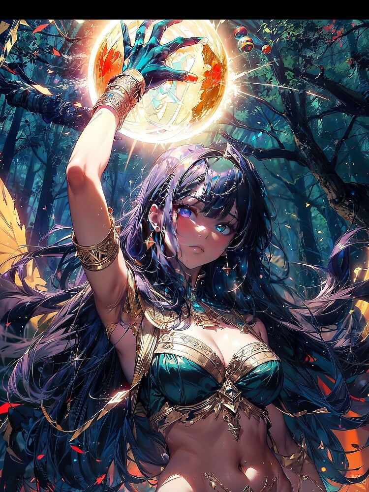 manga sorceress girl in the forest with orb by TheArtistOf2022 T-Shirts, Hoodie, Sweatshirt | BlankRebels.com (Image 2)