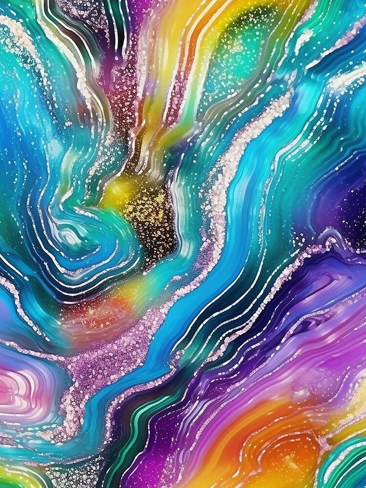 Glittery Rainbow Agate by Celestial Charm Co T-Shirts, Hoodie, Sweatshirt | BlankRebels.com (Image 2)