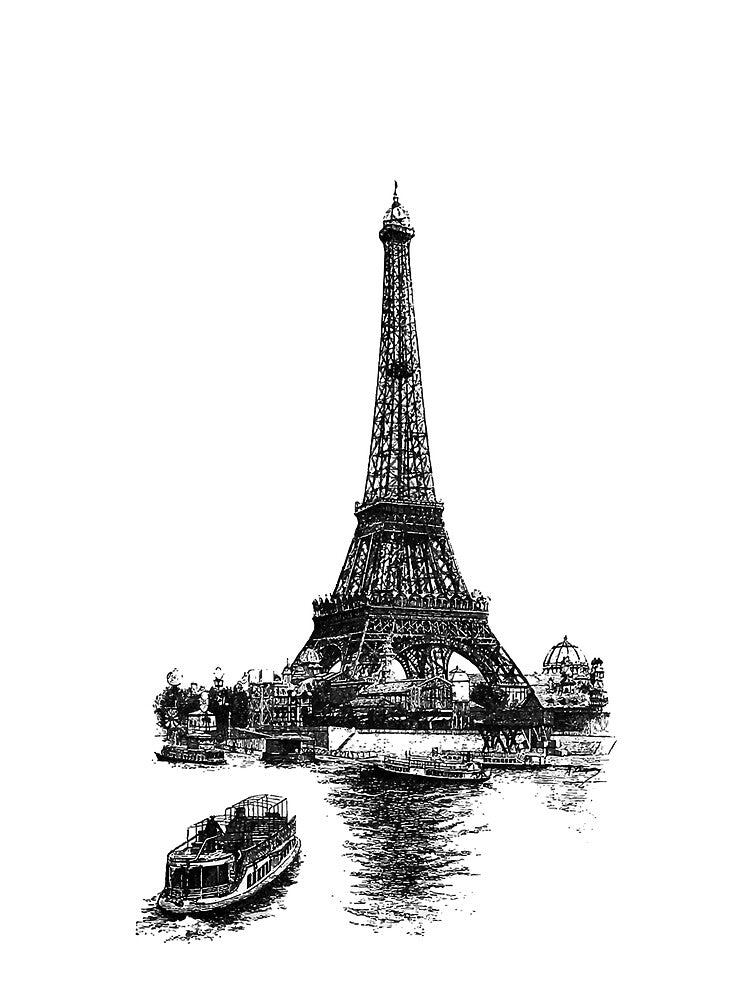 Eiffel Tower  Sketch Art- Black and White Paris illustration by StreetVibe-IND T-Shirts, Hoodie, Sweatshirt (Image 2)
