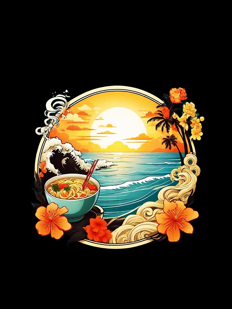 Tasty Ramen by The Beach at Sunset Orchids by NautiChic T-Shirts, Hoodie, Sweatshirt | BlankRebels.com (Image 2)