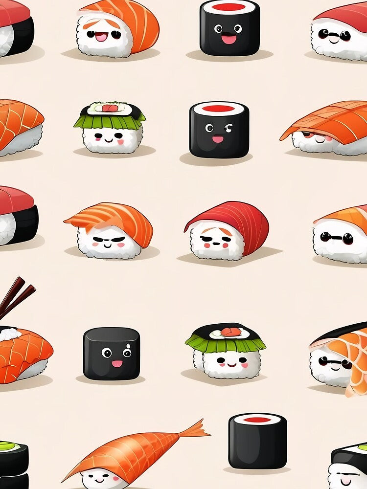 Kawaii Sushi Lover Pattern Art by DreamCraze T-Shirts, Hoodie, Sweatshirt | BlankRebels.com (Image 2)