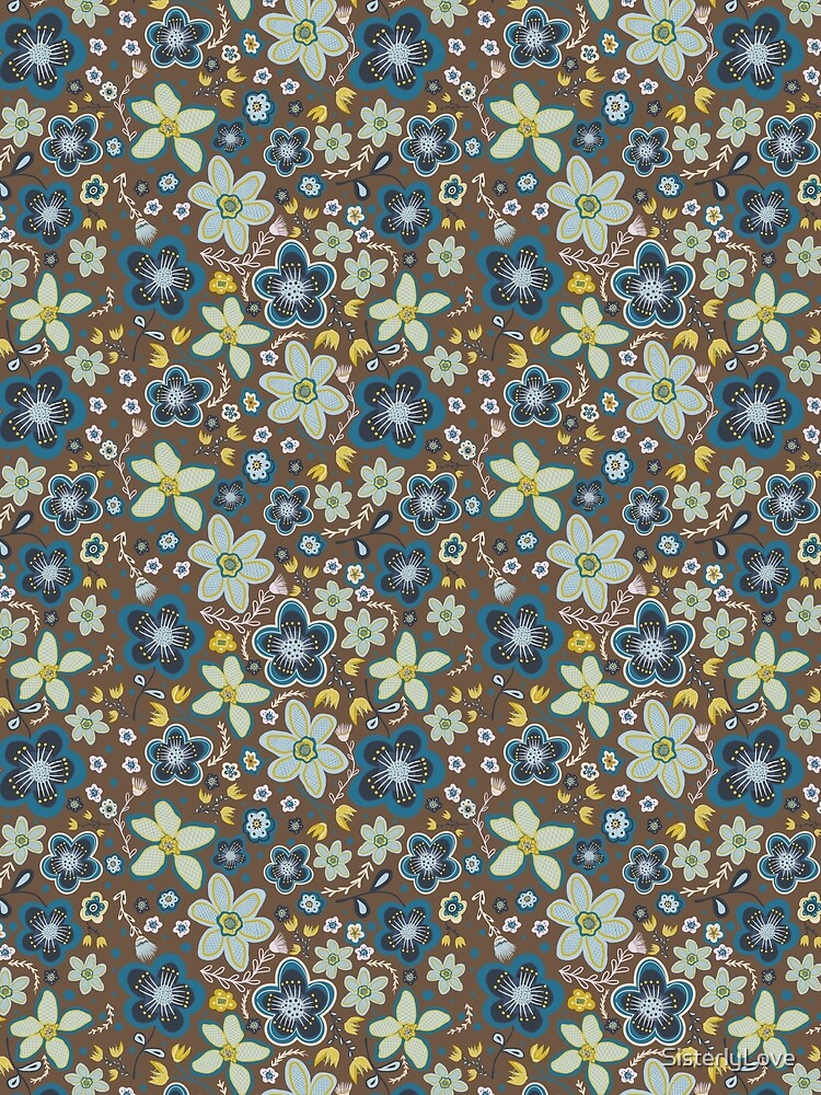 Blue floral in mocha by SisterlyLove T-Shirts, Hoodie, Sweatshirt | BlankRebels.com (Image 2)