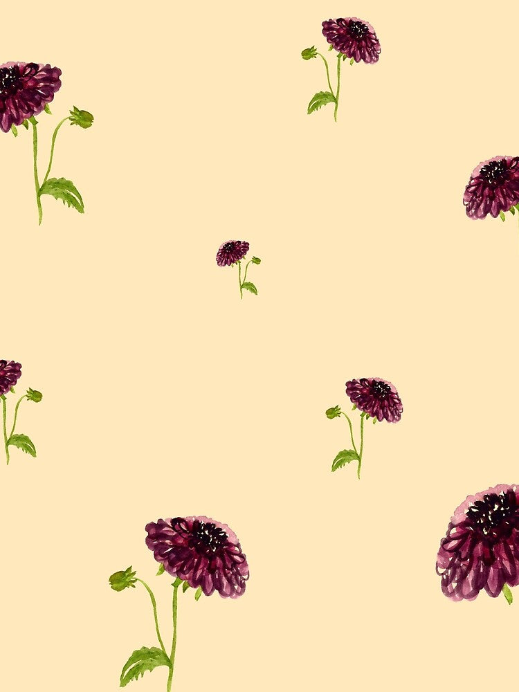Dahlia red seamless cute pattern a watercolor beige by Yana Mustafina | Boho Soulful Designs T-Shirts, Hoodie,... (Image 2)