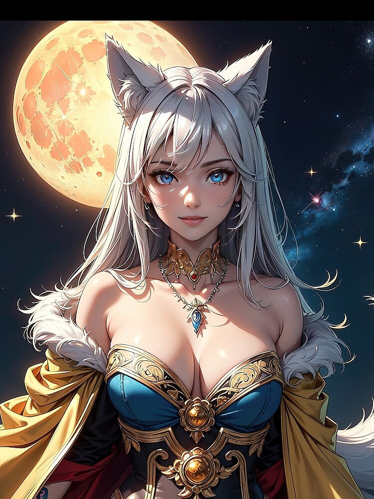 Manga Fox ears girl at night - Manga digital art by TheArtistOf2022 T-Shirts, Hoodie, Sweatshirt | BlankRebels.com (Image 2)