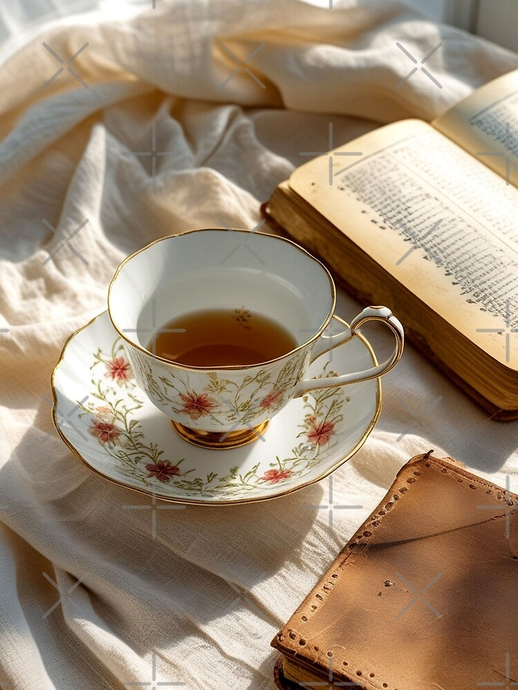 Tea and Journal on Linen – Soft Study Aesthetic by semenol T-Shirts, Hoodie, Sweatshirt | BlankRebels.com (Image 2)