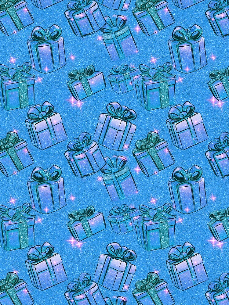 Blue Christmas Presents Pattern | Christmas Gifts | Matching Family Winter Outfit by PinkGoddessLove T-Shirts,... (Image 2)
