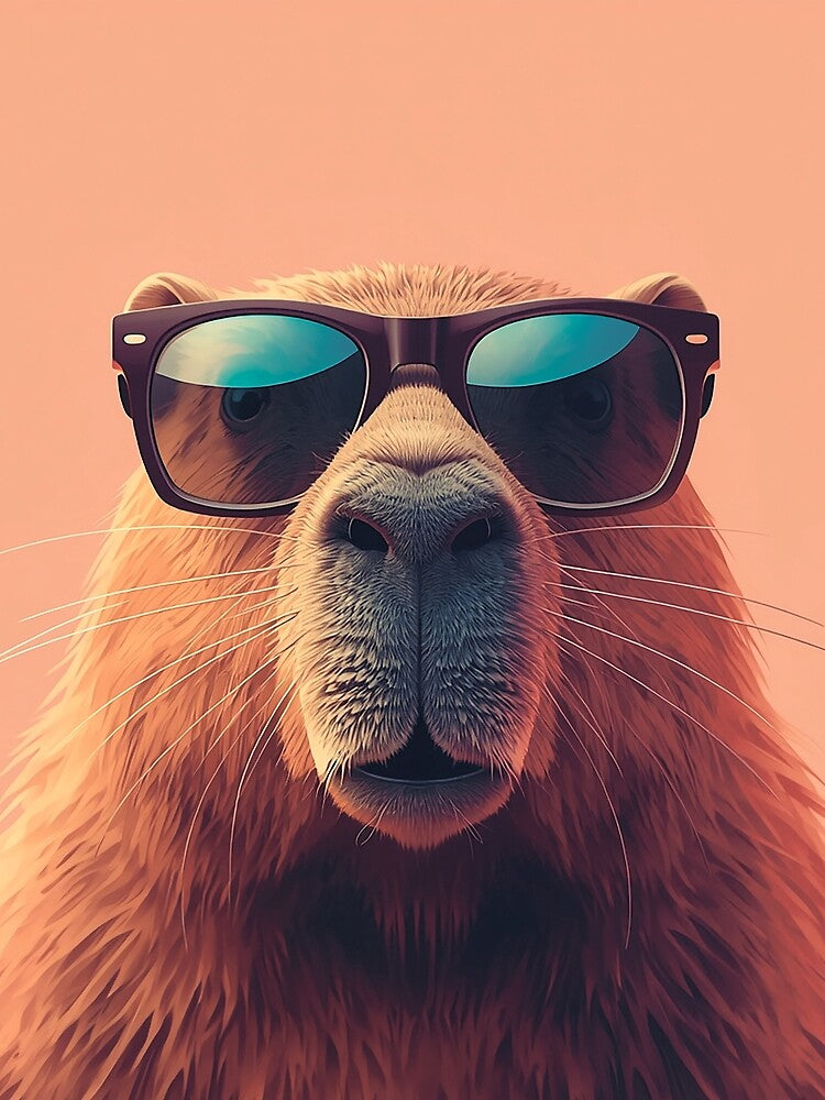 Capybara Glasses – Calm Illustration T-Shirts, Hoodie, Sweatshirt