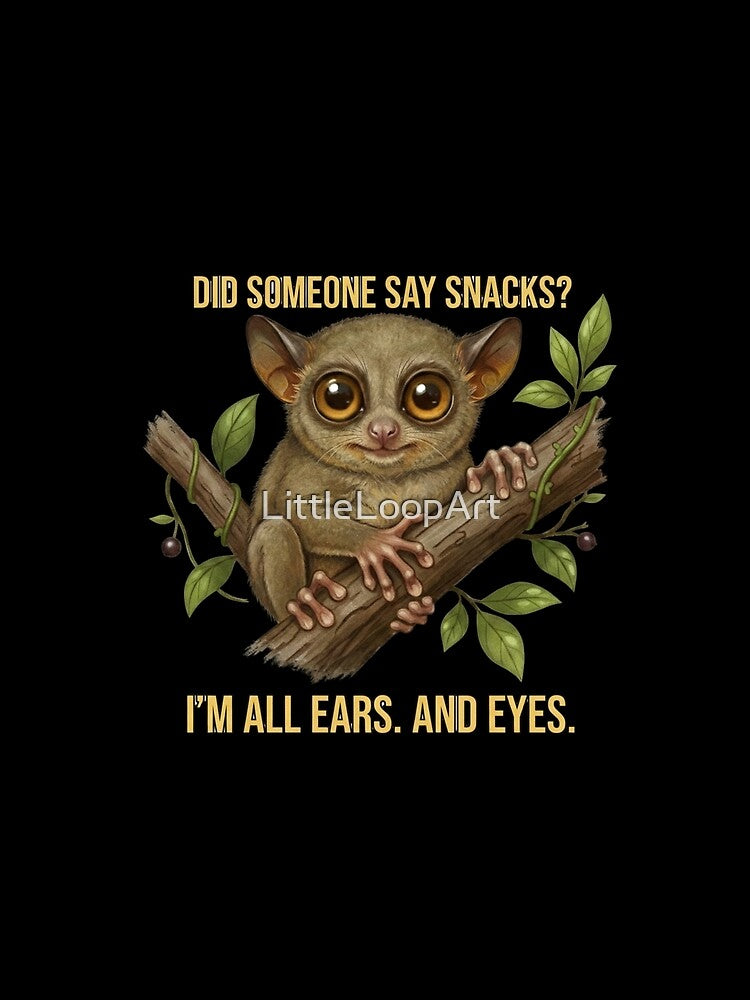 Cute Tarsier Snack Lover Funny Animal Design by LittleLoopArt T-Shirts, Hoodie, Sweatshirt | BlankRebels.com (Image 2)