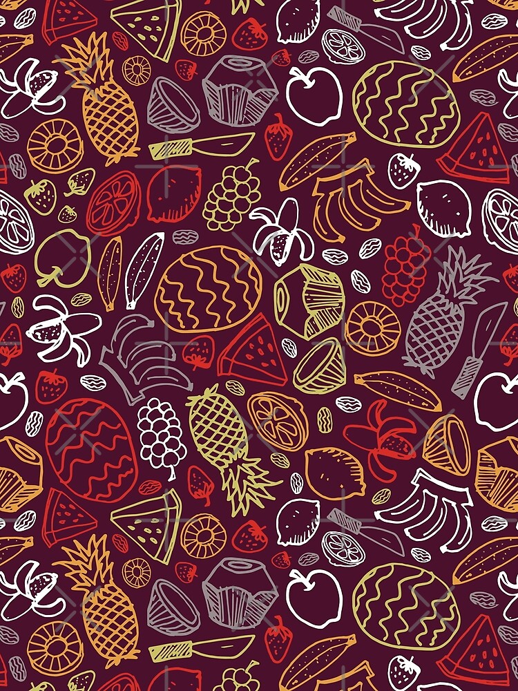 Vector dark purple fruits hand drawn doodle repeat pattern by jamiesoondesign T-Shirts, Hoodie, Sweatshirt (Image 2)