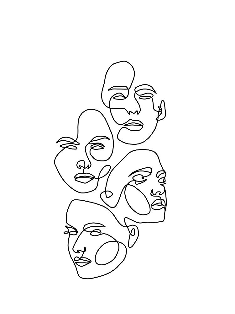 Faces by One Line Aesthetics ♡ T-Shirts, Hoodie, Sweatshirt | BlankRebels.com (Image 2)