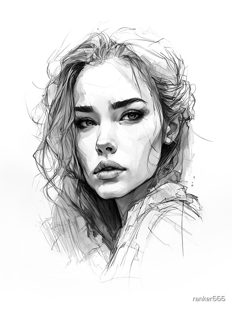 woman portrait sketch by ranker666 T-Shirts, Hoodie, Sweatshirt | BlankRebels.com (Image 2)